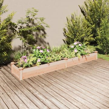 Vidaxl Uzdignuta cvjetna gredica s oblogom 240x45x25 cm Jelovina