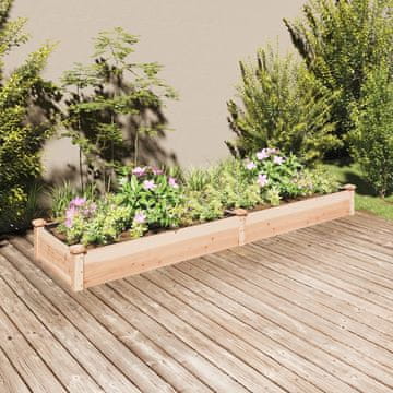 Vidaxl Uzdignuta cvjetna gredica s podstavom 240x60x25 cm Jelovina