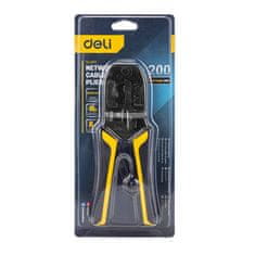 Deli Tools kliješta za krimpanje RJ45 / RJ14 / RJ12 / RJ9, žuta