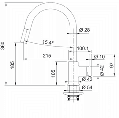 Franke izvlačna armatura LINA, Onyx
