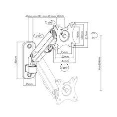 Gembird Nosač za monitor MA-WA1-01 17”-27”