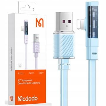 Mcdodo Mcdodo kutni kabel usb lightning plosnati 36w za iphone 13 14 plavi 2m