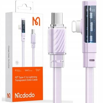INNA Mcdodo Kutnji Usb-C Lightning Ravni Kabel 36W Za Iphone 13 14 Ljubičasti 1M