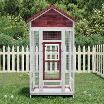 Vidaxl Kavez za ptice Mocha 91,5x53x170 cm Puno borovo drvo