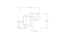 Woody Fashion Zidna polica, Silver - Walnut