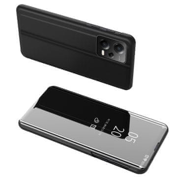 HURTEL Sjajna preklopna futrola za Xiaomi Redmi Note 12 5G / Poco X5 Pro 5G Clear View futrola crna