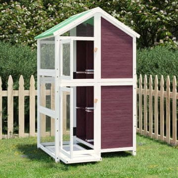 Vidaxl Kavez za ptice Mocha 97x81x152 cm Puno borovo drvo