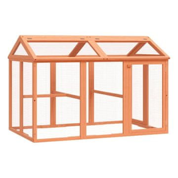 Vidaxl Boks za životinje smeđi 141 x 94 x 104 cm od masivne borovine