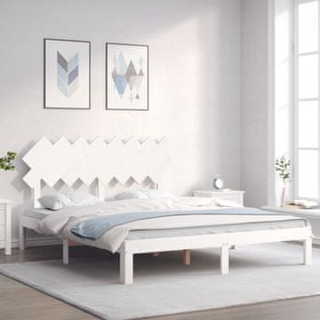 Vidaxl Okvir kreveta bez madraca bijeli 160x200 cm masivni borov drvo