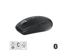 Logitech MX Anywhere 3S miš, Bluetooth, DarkField laser, grafit