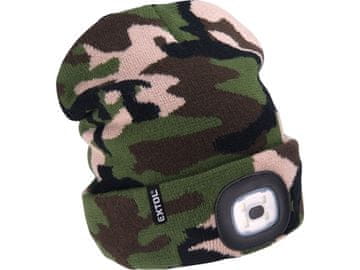 Extol Light LED svjetlosni šešir 43464 kapa s prednjom svjetiljkom 4x45lm, USB punjenje, kamuflažna, univerzalna veličina