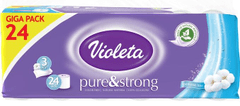 Violeta toaletni papir Pure&Strong, 3-slojni, pamuk, 24/1