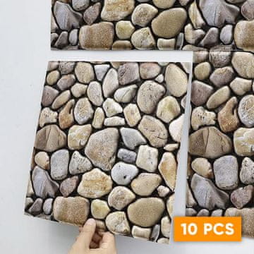 Cool Mango 3D zidne naljepnice s izgledom kamena, vodootporne, PVC, 30 x 30 cm, 10 komada