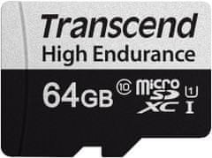 Transcend Endurance micro SDXC kartica, 64 GB, 95/45 MB/s, C10, U1, adapter (TS64GUSD350V)