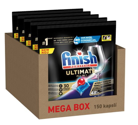 Finish Ultimate AllIn1 kapsule za pranje posuđa, 150 komada, Mega Box