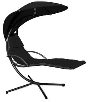 Aga Viseća vrtna ležaljka s krovićem Crna