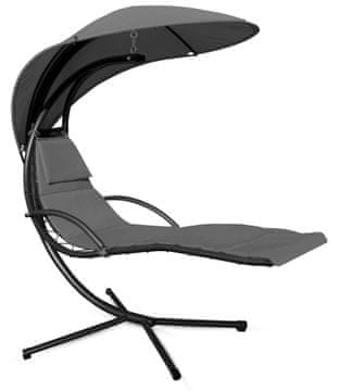 Aga Viseća vrtna ležaljka s krovićem Tamno siva