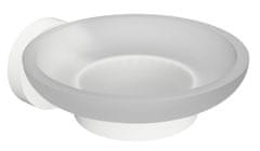 SAPHO Bijela Matirana Sapunska Posuda X-ROUND od Mlijeka Stakla