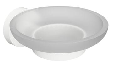 SAPHO Bijela Matirana Sapunska Posuda X-ROUND od Mlijeka Stakla