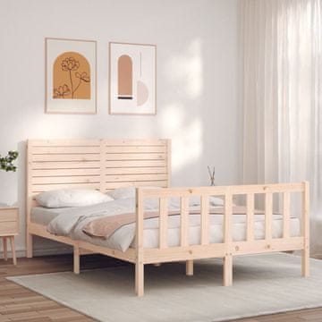 Vidaxl Okvir kreveta s uzglavljem 140x200 cm Masivno drvo