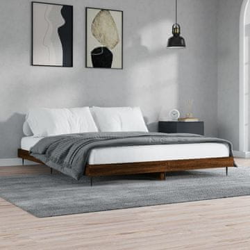 Vidaxl Okvir za krevet Smeđi hrast 200x200 cm Materijal na bazi drveta