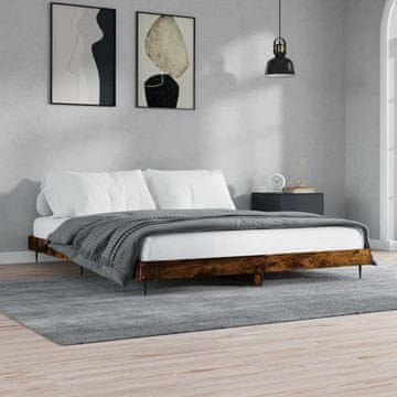 Vidaxl Okvir za krevet dimljeni hrast 200x200 cm Materijal na bazi drveta
