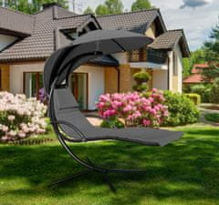 Aga Viseća vrtna ležaljka s krovićem Tamno siva