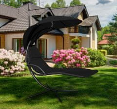 Aga Viseća vrtna ležaljka s krovićem Crna