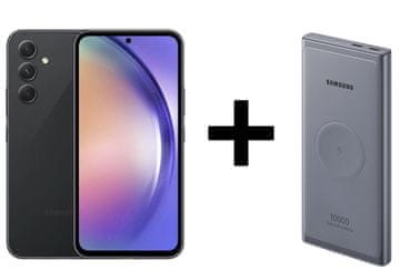 Samsung Galaxy A54 5G mobilni telefon, 8 GB/128 GB, crna (SM-A546BZKCEUE) + baterija za bežično punjenje 25 W