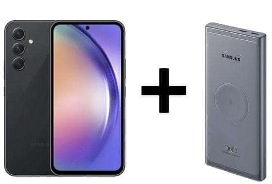 Samsung Galaxy A54 5G mobilni telefon, 8 GB/128 GB, crna (SM-A546BZKCEUE) + baterija za bežično punjenje 25 W