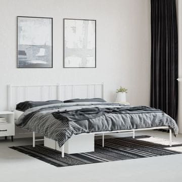 Vidaxl Metalni okvir kreveta s uzglavljem bijeli 183x213 cm