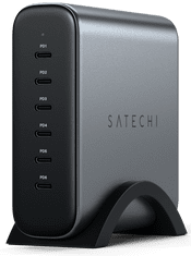 Satechi 200 W USB-C GaN punjač sa 6 ulaza (6x USB-C PD), siva