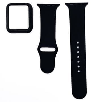 BStrap Silicone remen s futrolom za Apple Watch 44mm, black