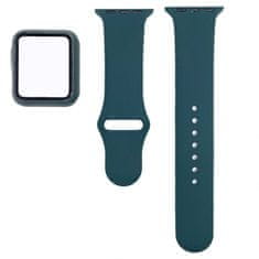 BStrap Silicone remen s futrolom za Apple Watch 40mm, dark green