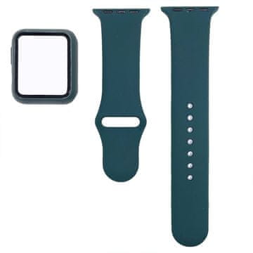 BStrap Silicone remen s futrolom za Apple Watch 40mm, dark green