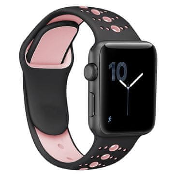 BStrap Silicone Sport remen za Apple Watch 38/40/41mm, Black Pink