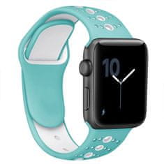 BStrap Silicone Sport remen za Apple Watch 38/40/41mm, Teal White