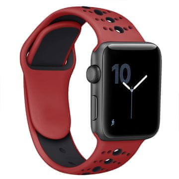 BStrap Silicone Sport remen za Apple Watch 42/44/45mm, Red Black