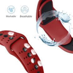 BStrap Silicone Sport remen za Apple Watch 42/44/45mm, Red Black