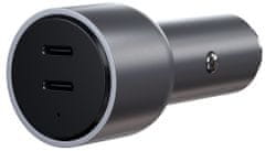 Satechi Dual USB-C PD auto punjač od 40 W, srebrni (ST-U2C40CCM)