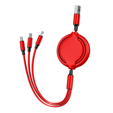 INNA 3-U-1 Usb Kabel S Uvlačivim Usb-C Za Iphone Micro Usb Tip-C Punjač Ravni 1M