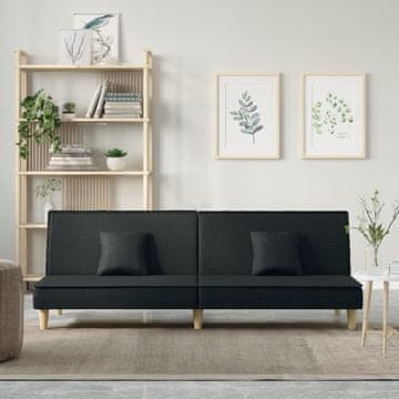 Vidaxl Sklopiva sofa na razvlačenje, crna, presvučena tkaninom