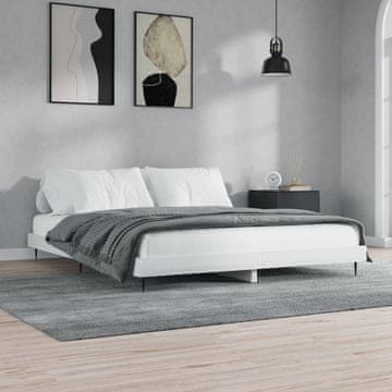 Vidaxl Okvir kreveta, bijeli, sjajni, 200x200 cm, materijal na bazi drva