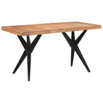 Vidaxl Blagovaonski stol crni 140x70x76 cm masivno drvo akacije