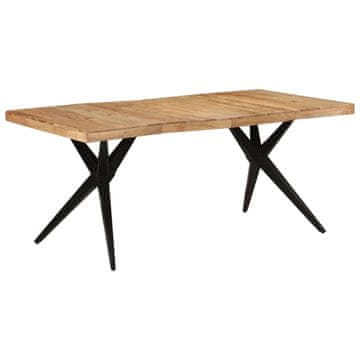 Vidaxl Blagovaonski stol crni 180x90x77 cm masivno drvo akacije