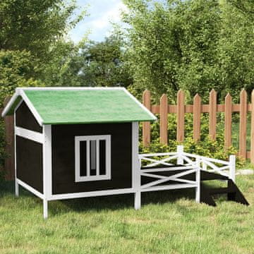 Vidaxl Pseći boks sivi 159x120x88,5 cm borovina