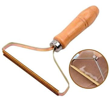 Netscroll Ručni odstranjivač dlačica i vlakana, za tkanine, odjeću, kauč, posteljinu i auto, s drvenom drškom, alat za uklanjanje dlaka s tepiha, 14x16,5 cm, PuffShaver