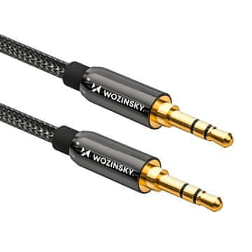 WOZINSKY Univerzalni mini aux kabel 1,5 m crne boje