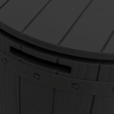 Vidaxl 3-u-1 vrtna kutija za pohranu crna od polipropilena