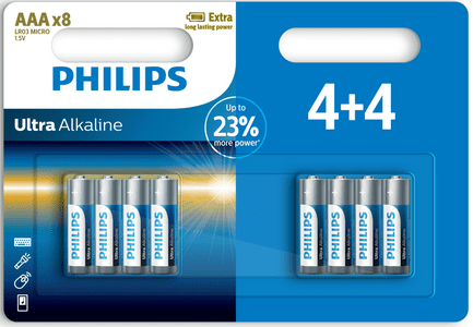 baterije Ultra Alkaline, AAA, blister, 4+4 kom